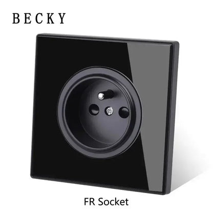 Glasscheibe Wand schalter LED europäische 16a Steckdose Retro Kippschalter eu uk Standard 2-Wege-Buchse 1-4gang USB Home Dekoration