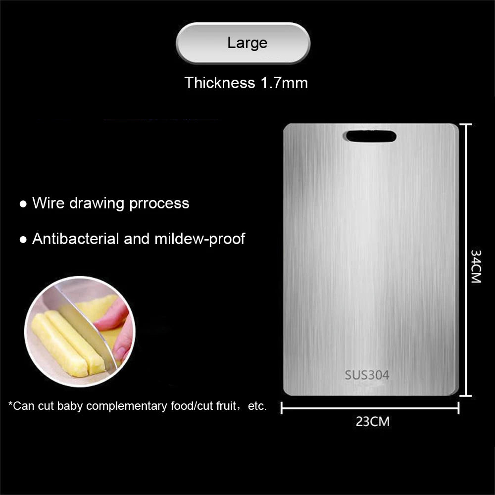 316 Stainless Steel Panel and Chopping Board Kitchen Household Thickened Double Sided Cutting Board Block Kneading Dough Board.