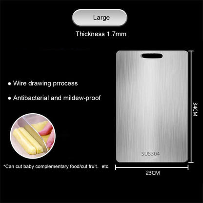 316 Stainless Steel Panel and Chopping Board Kitchen Household Thickened Double Sided Cutting Board Block Kneading Dough Board.