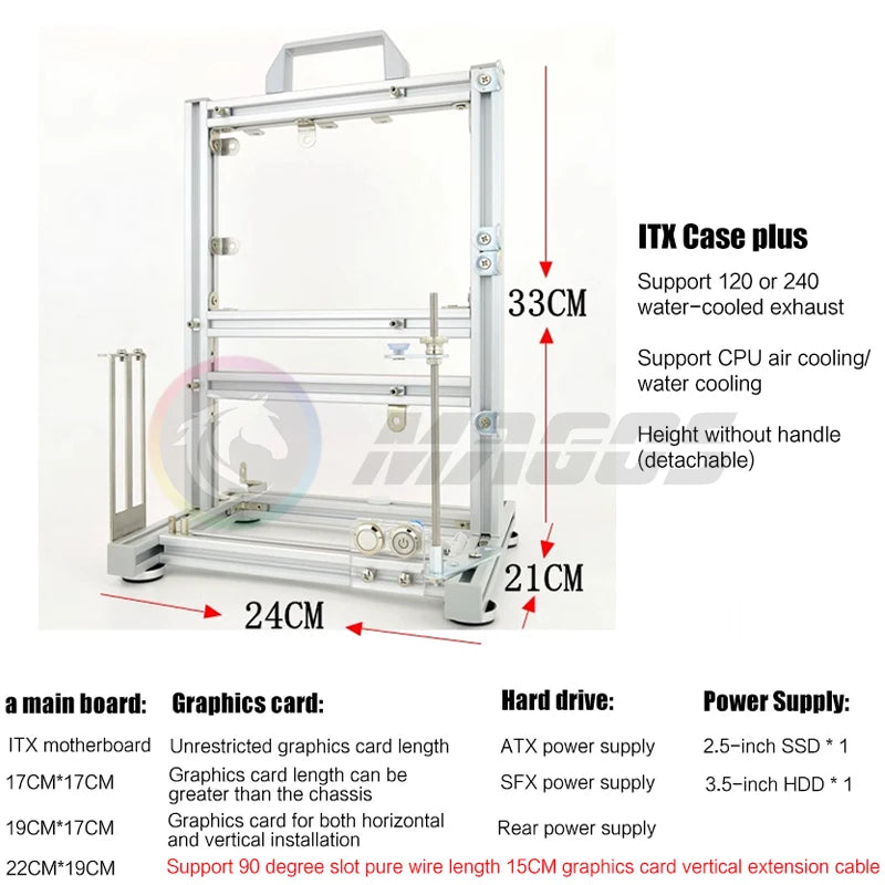 Open Computer Chassis DIY Creative Aluminum Frame Air Water Cooler 360 MOD ATX/ ITX / MATX Frame Desktop Case
