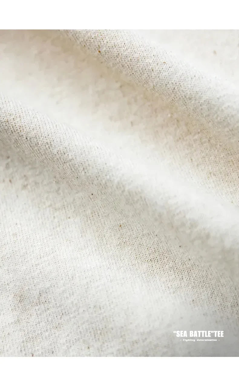 Maden Vintage Letter Print Cotton Short Sleeve T-Shirt Men's Summer Loose Fit Ribbed Crew Neck Tee Casual Street Tops for Daily.