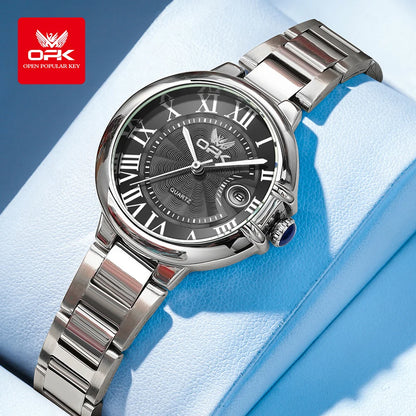 OPK 6039 Women Watch Roman Scale Stainless steel Waterproof Quartz Watch for Women