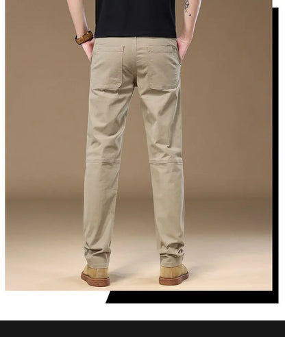 Men's Pants 97% Cotton Thick Business Casual Korean Grey Cargo Trousers Male Large Size 38 40 Brand Clothing Pant.