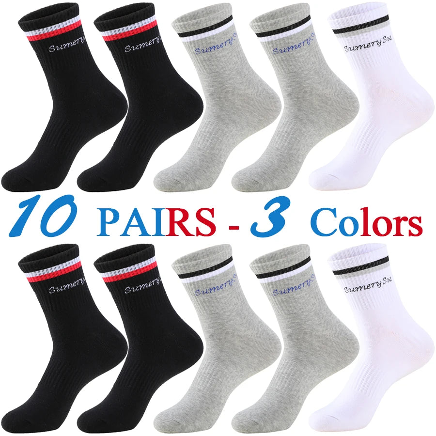 5 Pairs/Lot Running Socks Men Sports High Quality Cotton Colorful Outdoor Cycle Casual Breathable Long Sock Male Gifts 5 Styles.