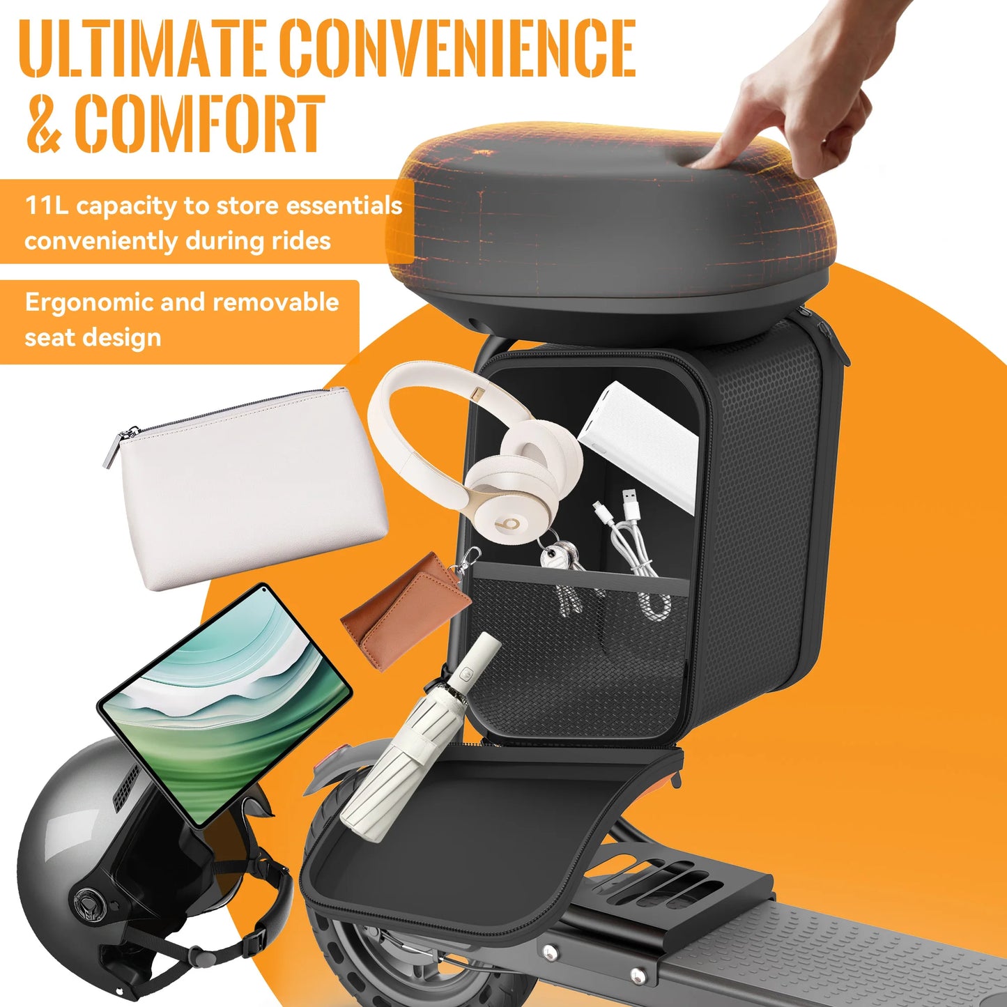 JUICEASE 350W Electric Scooter 350W Motor 36V 25KM Long Range 8.5Inch 31KM/H with Seat Storage Box Smart App Foldable Escooter.