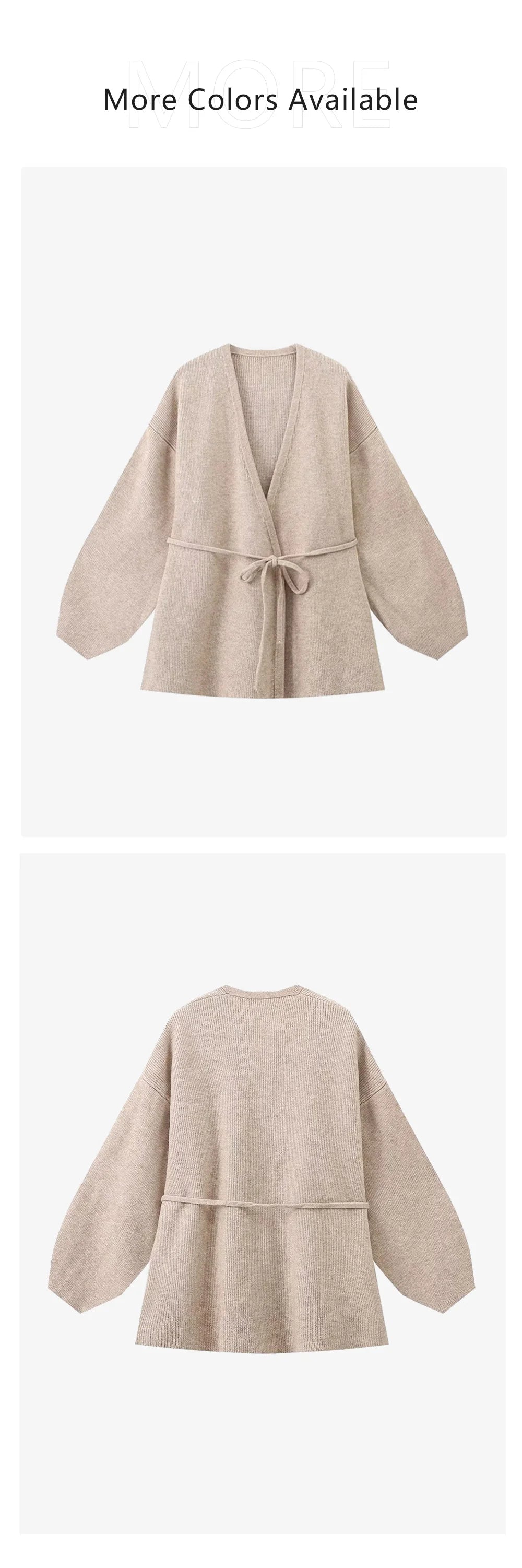 2024 autumn new women's clothing style fashionable European and American style knitted lace up cardigan top and pants set.