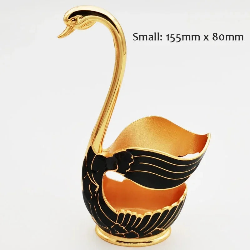 Swan-Shaped Cutlery Holder, Elegant Spoon and Fork Base, Luxury Tableware Storage, Stylish Kitchen Decor and Organizer for Home.