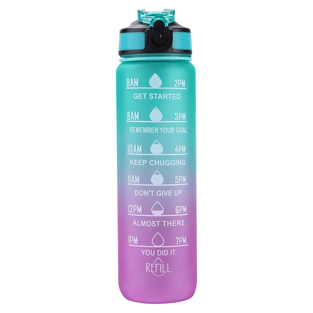 1 Liter Water Bottle Motivational Sport Water Bottle Leakproof Bottles Drinking Outdoor Travel Gym Fitness Jugs for Kitchen Cups.