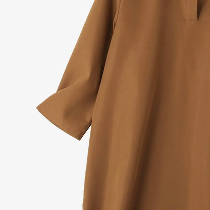 Zanzea Mode Frühling Revers Hals 3/4 Ärmel solide Kaftan Sommerkleid elegante Frauen langes Hemd Kleid Robe Femme Arbeit Party Vestido.