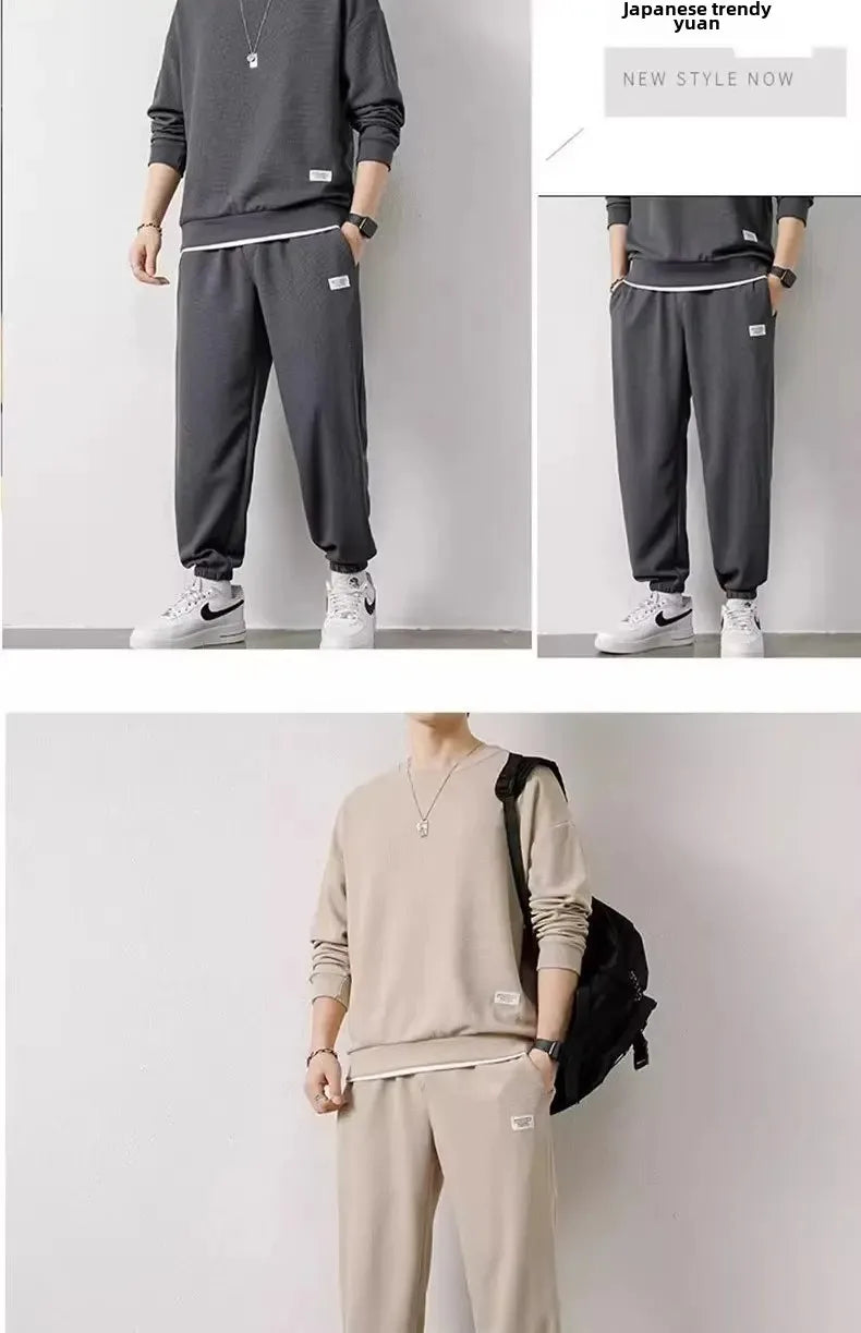 Loose Men's Long Sleeve Hoodie And Pants Set Spring Autumn New Style Casual Sports Youth Loose Fit Male Fashion Outfit