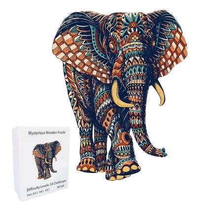 Unique Elephant Wooden Puzzle, Adult Stress Relief Toys, Irregular Animal Shapes, Holiday Birthday Gift.