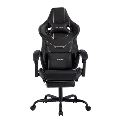 WOTSTA Gaming Chair Ergonomischer Gaming Chair Bürostuhl mit Fußstütze Racing Computerstuhl Höhenverstellbar Gepolstert Computerst