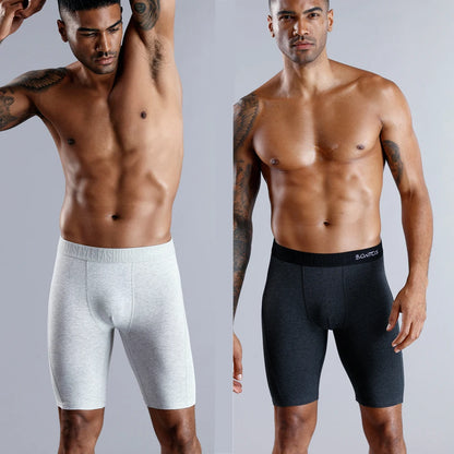 4 stücke lange boxer für männer unterwäsche plus größe männer höschen sexy lange bein unterhosen baumwolle Herren boxershorts mode männlichen Stamm