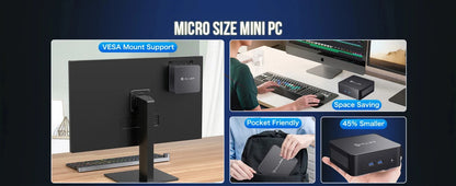 MLLSE G3 Mini PC Intel 12th Alder Lake N100 DDR4 8GB RAM 256GB ROM WiFi 5 BT4.2 Windows 11 Pro Desktop Computer  HDMI*2.