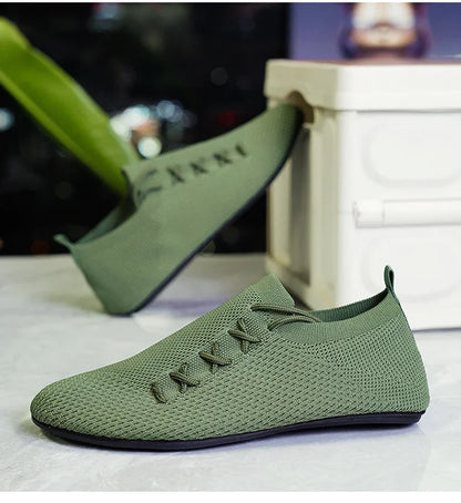 YRZL Men's Comfortable Shoes Breathable Walking Shoes Summer Mesh Loafers Anti Slip Casual Sneakers Lightweight Shoes for Men