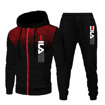 Spring and Autumn 2025 Men's sportswear set, men's zippered casual sportswear, outdoor sportswear pants, men's fitness set.