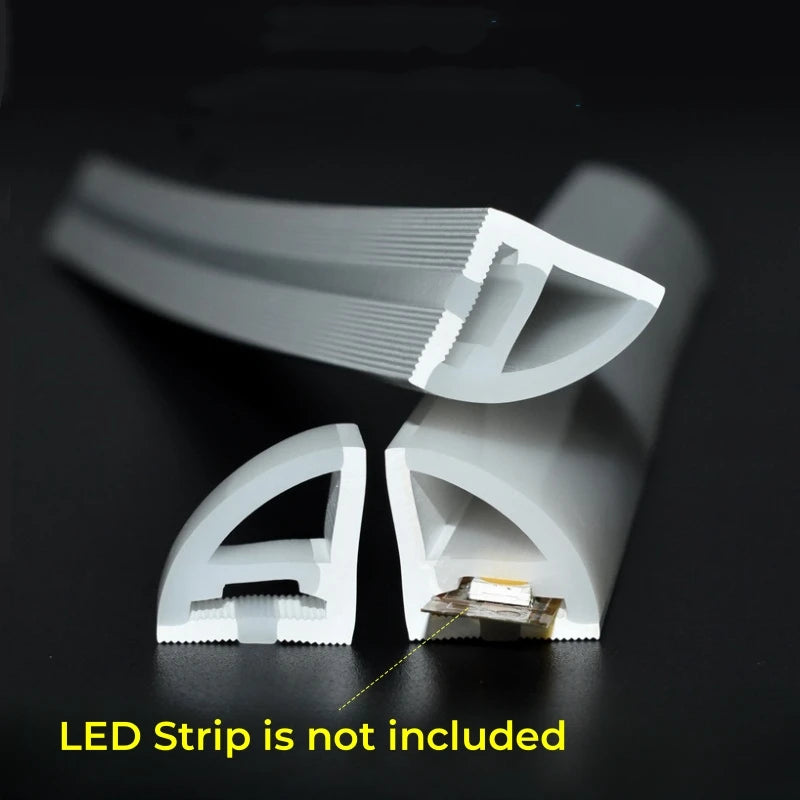 1-10m 90° Glowing LED V-Type Neon Silicone Tube Rope Lamp Flexible Waterproof Channel For WS2811 WS2815 Outdoor Neon Strip Light.