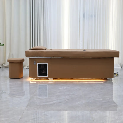 XinSheng 2025 Elektrischer Lift-Shampoo-Bett-Massagetisch – All-in-One-Salonstation mit Begasung, Fußbad und Haarwaschbecken