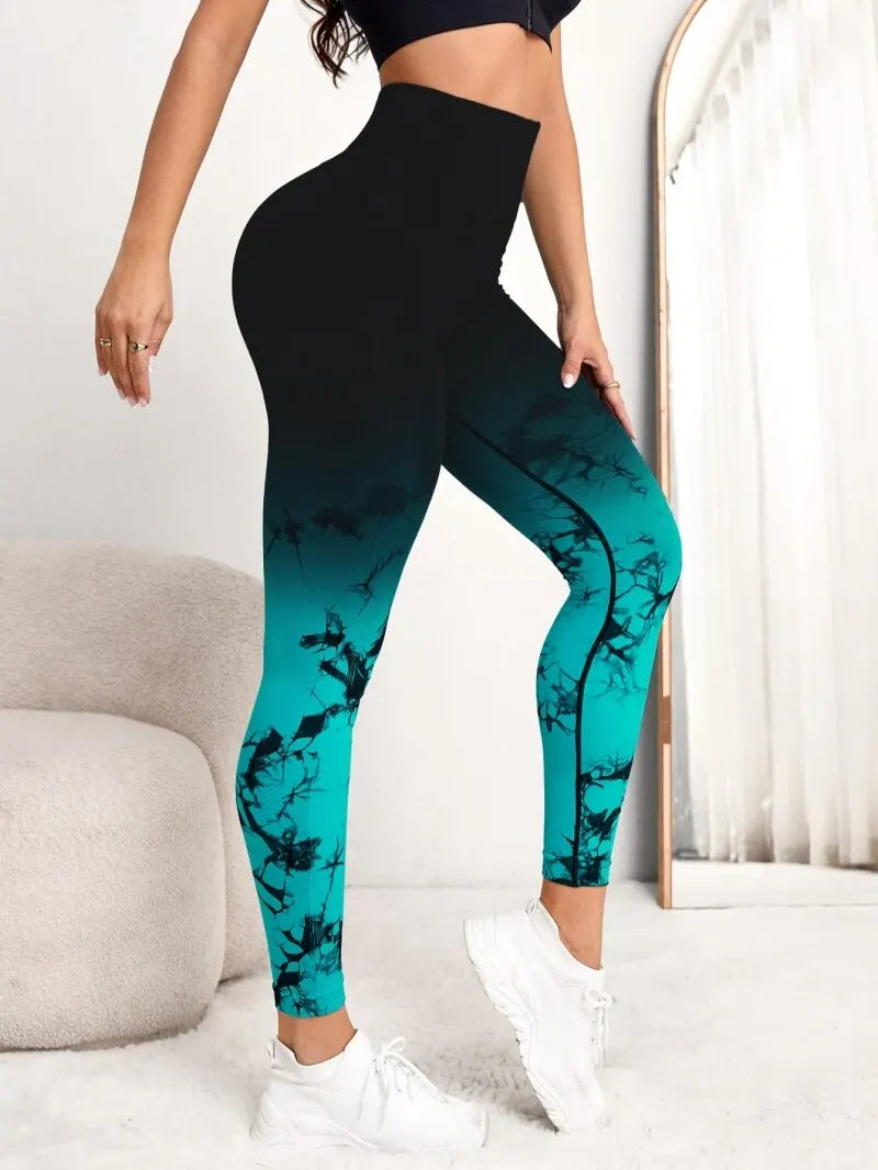 Yoga Pants Women Seamless Leggings Push Up Sports Fitness Joggings High Waist Gym Workout Scrunch Tie Dye Running Leggings.