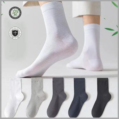 10 Pair Men's Bamboo Socks Anti-bacterial And Anti-odour Soft Business Socks Wearable And Breathable Casual Socks For Men.