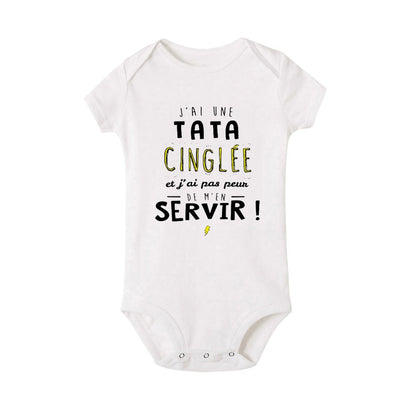 Ich habe eine verrückte Tante und ich habe es nicht Angst, Neugeborene Baby-Bodys, lustige süße Kleinkind-Säuglings-Overalls, Strampler-Outfits.