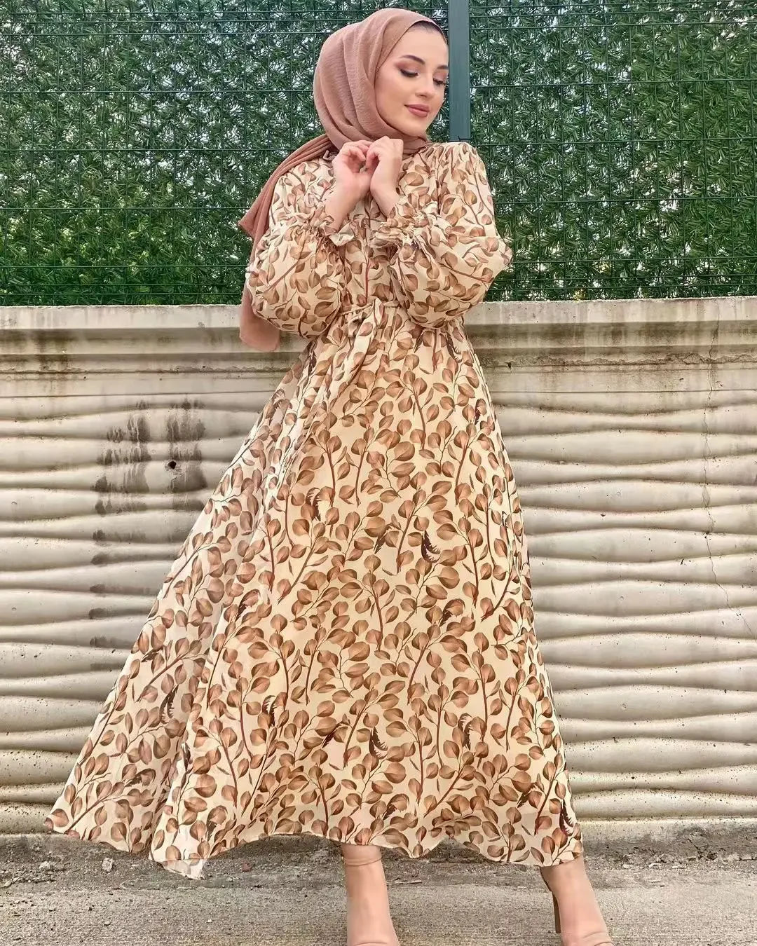 Summer Abaya Dubai Luxury Muslim Woman Dresses Chiffon Ramadan African Elegant Dresses(Not contain Hijab).