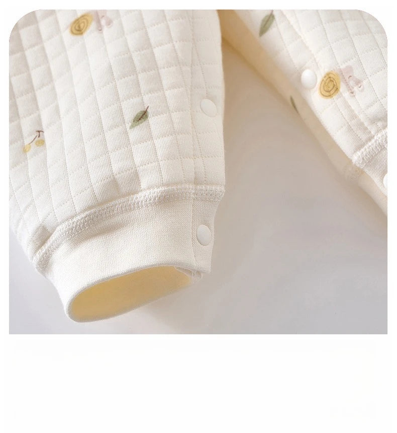 AYNIGIELL Baby Warm Overall Herbst und Winter Baby Baumwolle Kleidung Neugeborenen Pyjamas Niedlichen Muster Gedruckt Baby Overall.