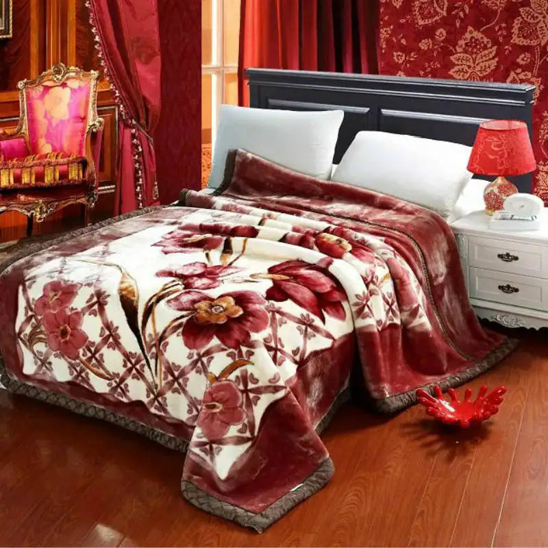 Super Soft Warm Fluffy Weighted Blanket Double Layer Raschel Mink Blanket For Double Bed Winter Bedspread Thick Blanket.