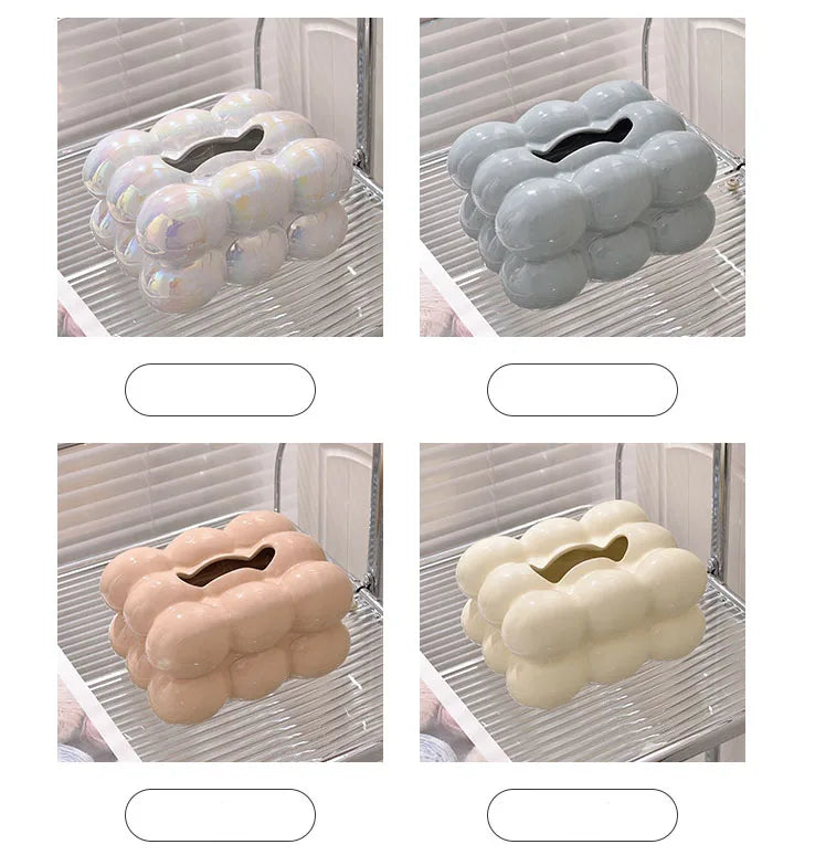 Cotton Candy Drawer Tissue Box Ceramic Light Luxury Home Living Room Creative Table Tissue Box Modern Ceramics Tissue Case.