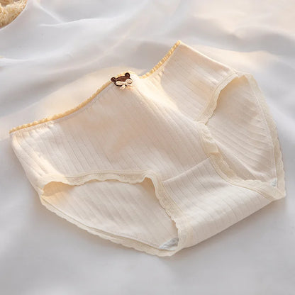 5Pcs/Set M-XL Women's Panties Cotton Underwear Cute Cartoon Bear Girl Briefs Mid Waist Underpants Breathable Panty Sexy Lingerie.