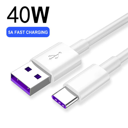 Fast Charging USB Type C Cable 66W/40W Mobile Phone Charging Cable 6A/5A for Xiaomi Redmi POCO Huawei Honor OPPO VIVO.