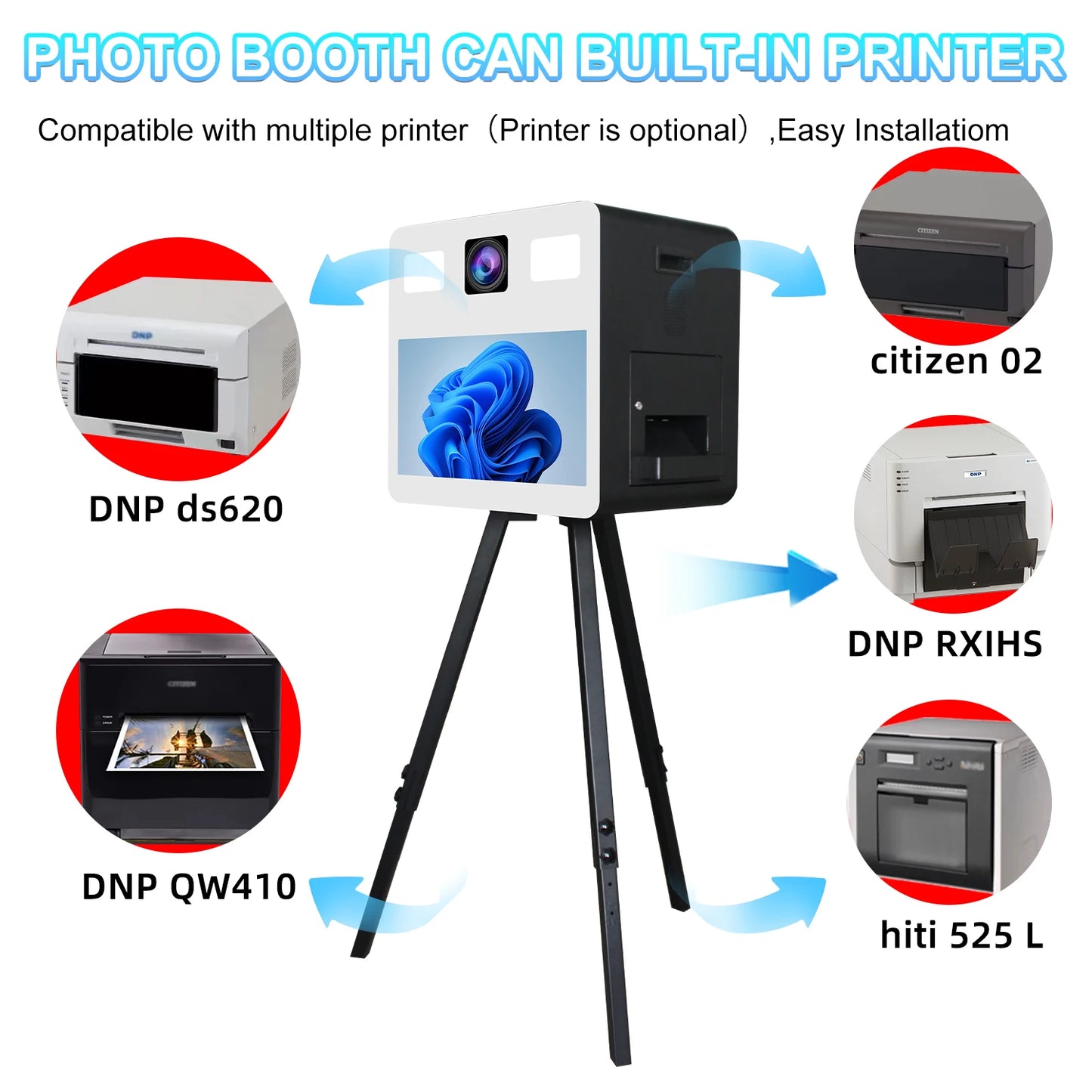 21.5 Inch Portable Camera Touch Screen Dslr Photo Booth Selfie Photo booth Machine  for ds620 RX1 525L QW410  Wedding Party.