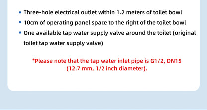 Intelligenter Bidet-Toilettensitz für Badezimmer, beheizter Sitz, langsames Schließen, warmer Trockner, hinten vorne, waschbar, warmes Wasser, Fernbedienung, Nachtlicht