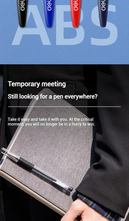 Deli 12er-Pack Gelschreiber-Set, 0,5 mm Kugelschreiber, Schwarz, Blau, Rot, Tintenfarben, Schreibutensilien für Schule, Büro, Schreibwaren.