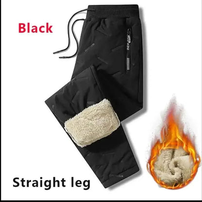 Men's Winter Sweatpants Plush Thick Fleece Lambswool Thermal Casual Waterproof Windproof Warm Cotton Trousers