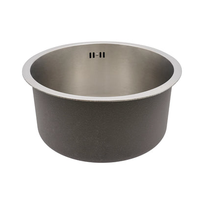 41 cm kreisförmige, vertiefte und vergrößerte Küchenspüle aus Edelstahl 304 mit einer Schüssel