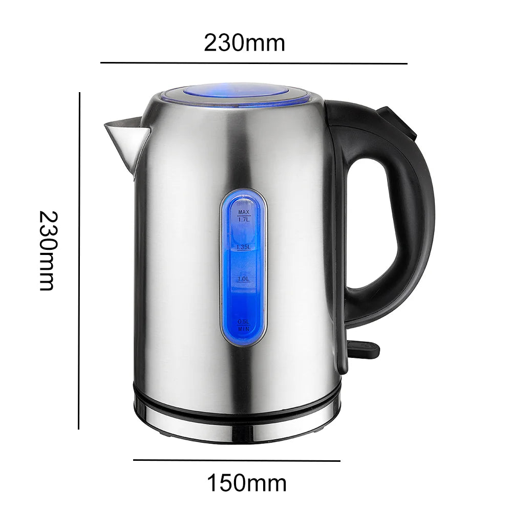 1850-2200W Electric Kettle 1.7L Electric Water Boiler Stainless Steel Electric Boiler Home Kettle Auto-off overheat protection.