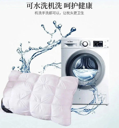 New Hilton Twisted Flower Bread Pillow Feather Velvet Neck Protection Hotel Pillow Core Single Person Not Easy to Collapse.