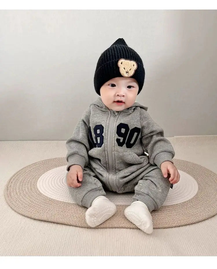 2024 herbst Baby Jungen Casual Print One Piece Langarm Strampler Infant Kleinkind Sport Overall.