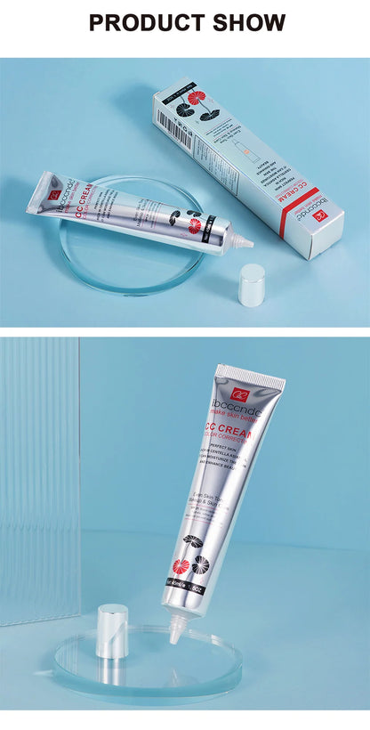 45ml Color Correcting CC Cream Facial Centella Asiatica Repair BB Cream Natural Concealer Whitening Liquid Foundation Cosmetics.