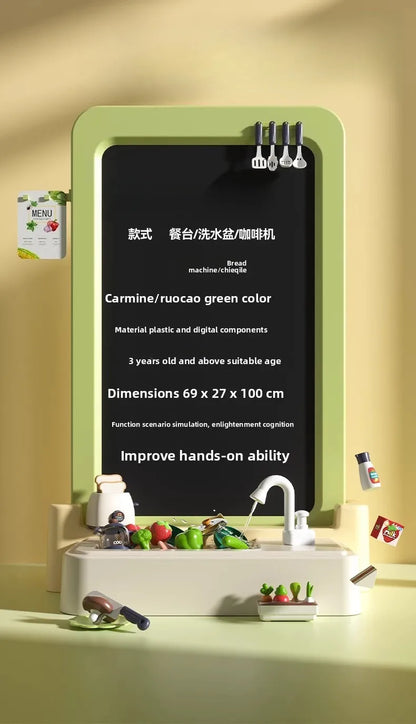 Children's kitchen toys play house cooking simulation kitchen set baby.