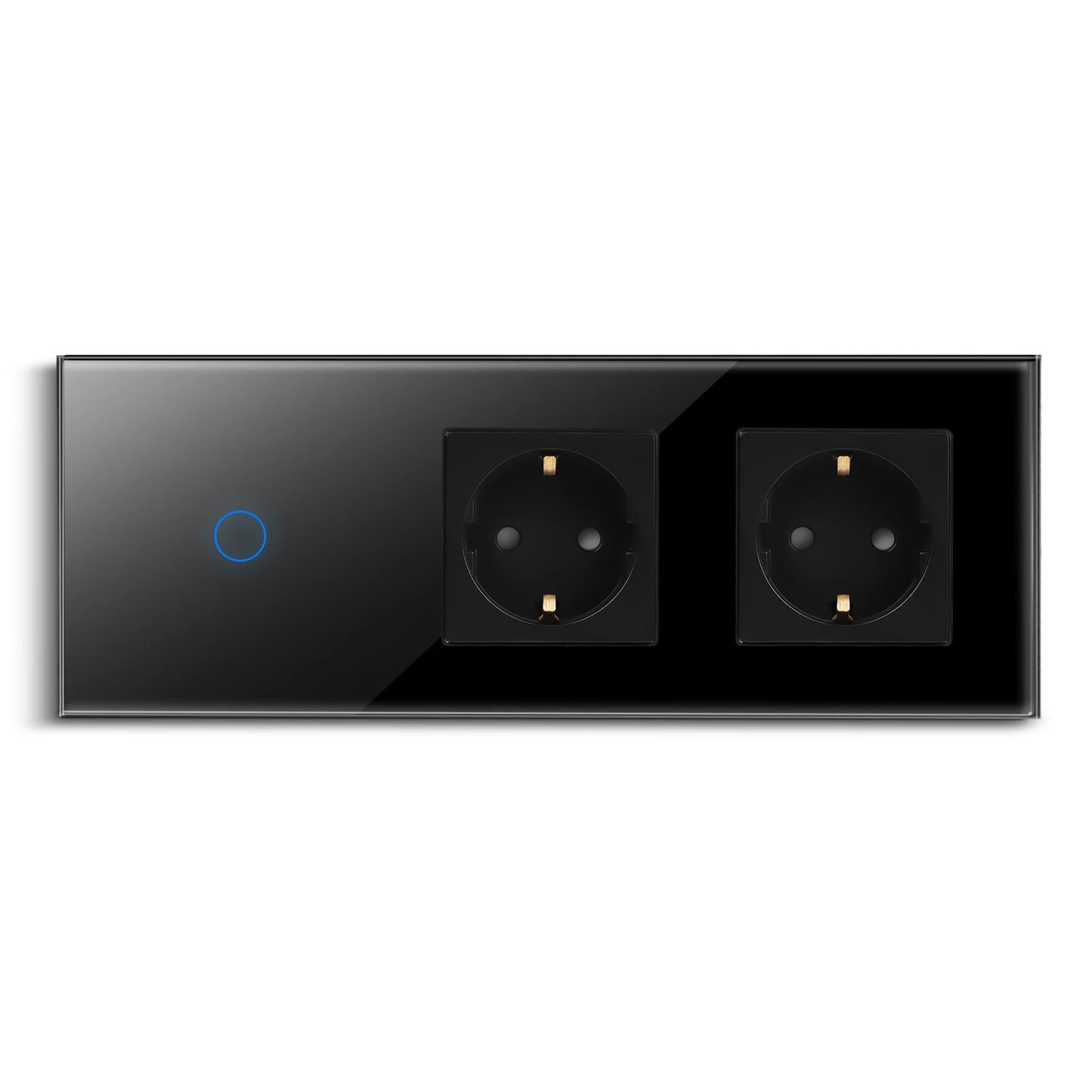 Bingoelec Wandsteckdose, Touch-Lichtschalter mit USB, 20 W, Typ C, Schnellladesteckdose, Glasscheibe, EU-Standard-Steckdosen