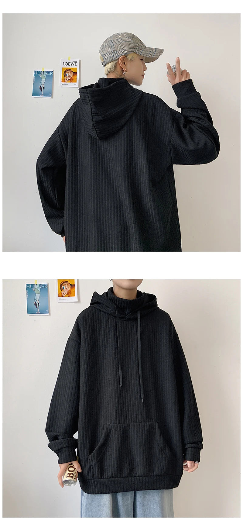 Sweater Men Spring Autumn Men's Hooded Sweater Casual Pullover Warm Knitted Sweatercoat Pull Homme Plus Size 3XL Streetwear.