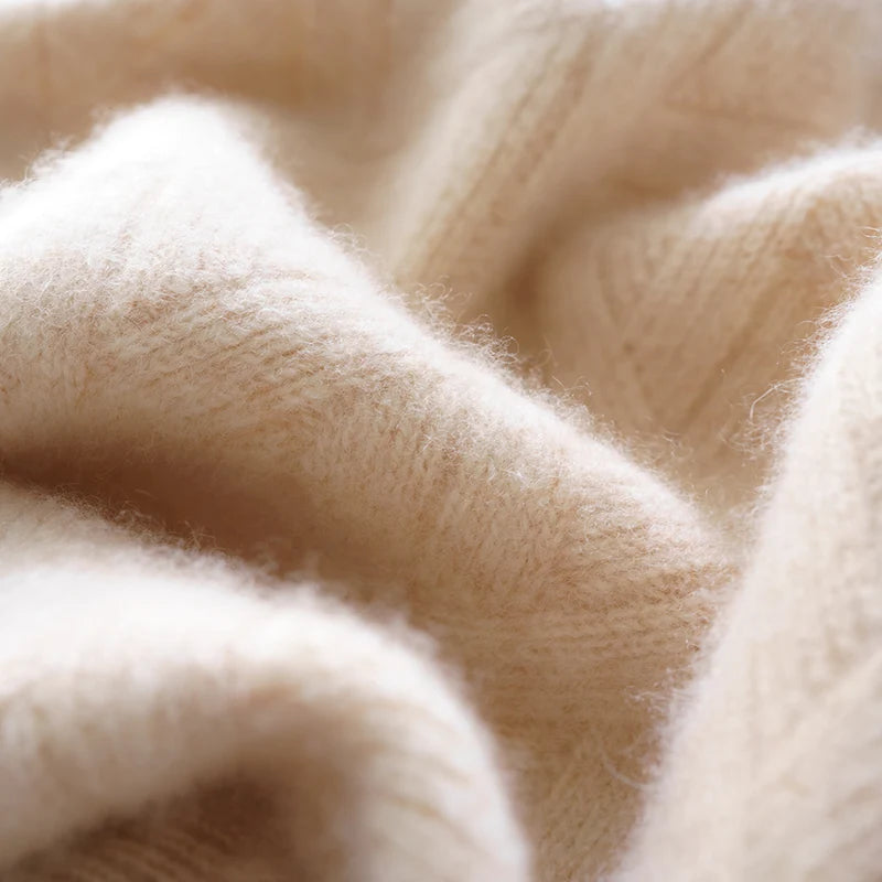 Men 100% Merino Wool New O-Neck Fashion Solid Color Sweater Long Sleeves Pullover Cashmere Soft Warm Comfortable Clothing Top.