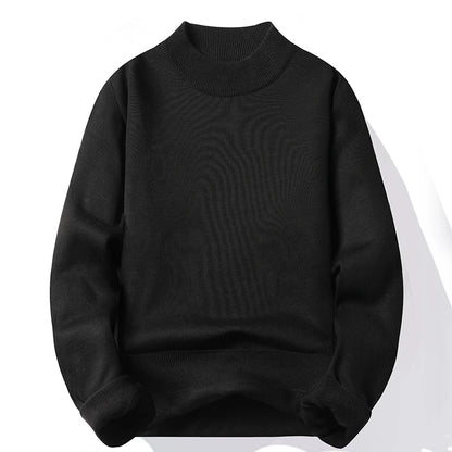 Knitwear Sweater New Autumn/Winter Mock Neck Sweatshirts Solid Color Pullovers Man Brand Casual Mens Clothing