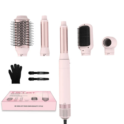 5in1 Hair Dryer Brush Curling Iron Hair Dryer Detachable Auto Wrap Curlers Fast Drying Electric Styling Hair Blower Brush.