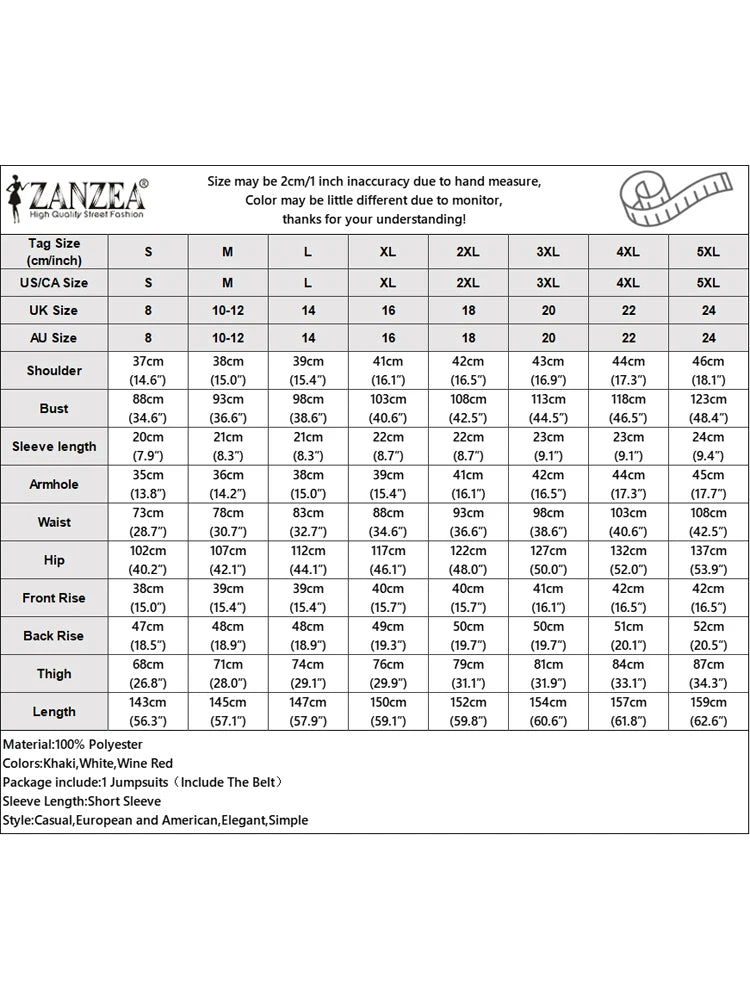 ZANZEA Street Fashion High Waist Jumpsuits Women Workwear Belt Rompers Solid Deep V Neck Elegant Office Lady Long Overalls.