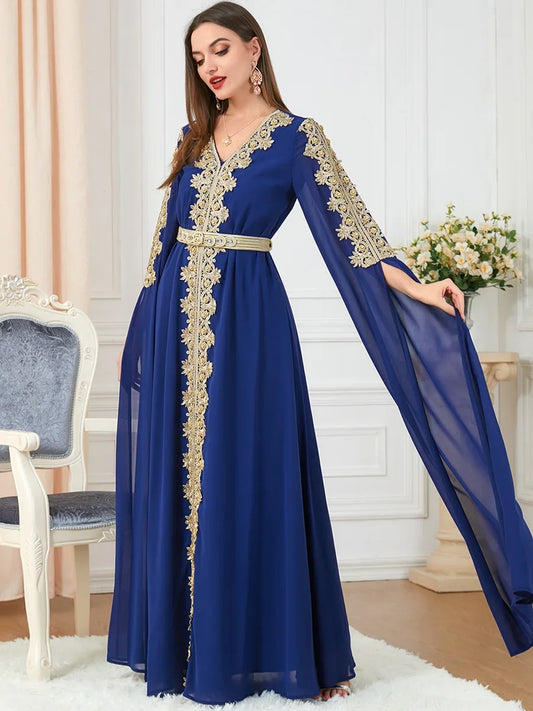 Eid Marokko Party Kleid Muslimische Frauen Abaya Kleider Langarm Abayas Dubai Türkei Islam Kaftan Robe Longue Vestidos Largos 2025.