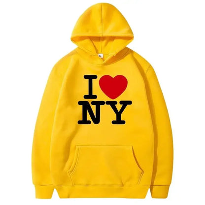 I Love New York Pritned Hoodies Women's Fashion Casual Hooded Pullover Street Hip Hop Clothing