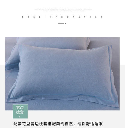 2024 new light luxury solid color thickened cotton abraded four-piece set, pure cotton warm, available in autumn and winter.